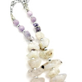 שרשרת מאבנים טבעיות: קוורץ ואמטיסט