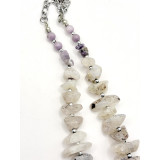 שרשרת מאבנים טבעיות: קוורץ ואמטיסט