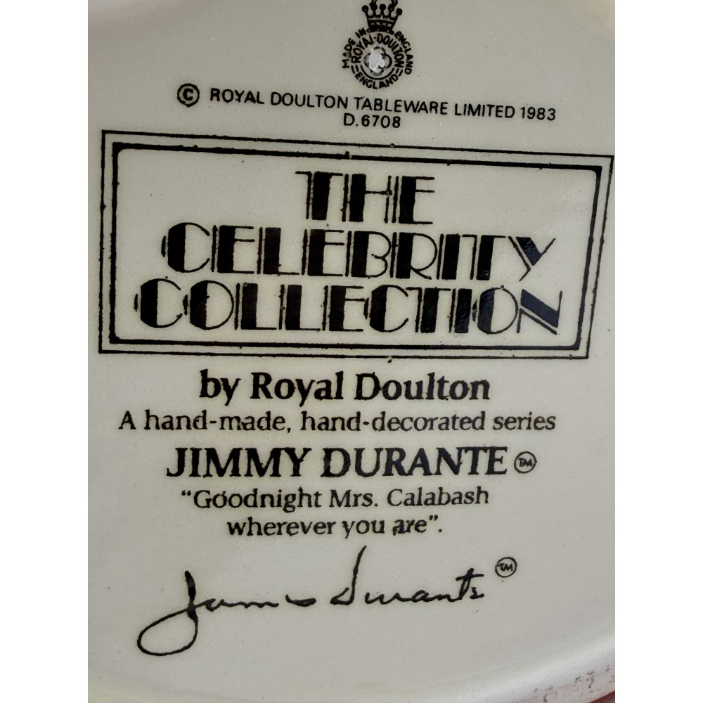 ספל אספנות Toby Mug Royal Doulton סדרת Celebrity Collection — Jimmy Durante (D6708)