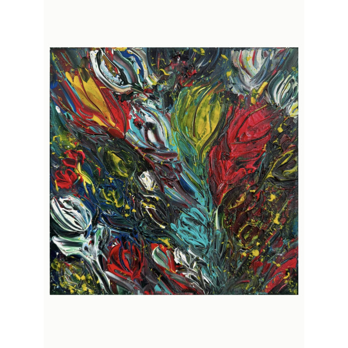 Tenderness. Painting Lera Bregman Painting, Acrylic on Canvas Size: 9.8 W × 9.8 H x 0.8 D in