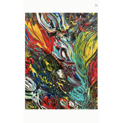 Tenderness. Painting Lera Bregman Painting, Acrylic on Canvas Size: 9.8 W × 9.8 H x 0.8 D in