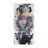 A blackbird in the lilac bushes Painting Lera Bregman Painting, Acrylic on Canvas Size: 19.7 W × 39.4 H x 0.8 D in