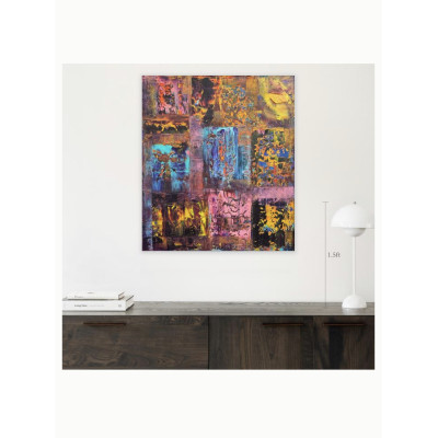 Kaleidoscope Painting Lera Bregman Painting, Acrylic on Canvas Size: 27.5 W x 31.5 H x 0.8 D in