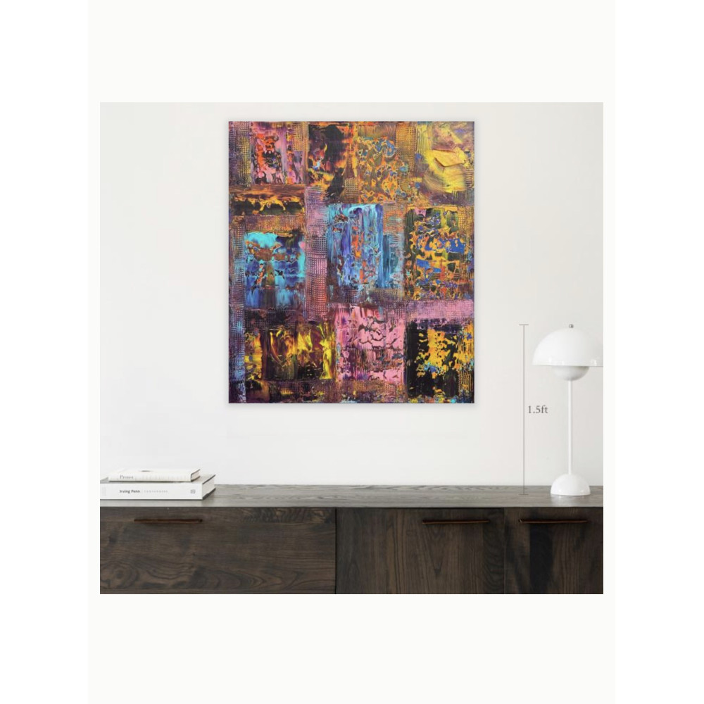 Kaleidoscope Painting Lera Bregman Painting, Acrylic on Canvas Size: 27.5 W x 31.5 H x 0.8 D in