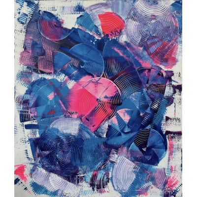 Immersion Painting Lera Bregman Painting, Acrylic on Canvas Size: 23.6 W x 27.6 H x 0.8 D in