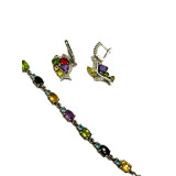 סט תכשיטים מכסף 925 עם אבני חן טבעיות