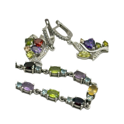 סט תכשיטים מכסף 925 עם אבני חן טבעיות