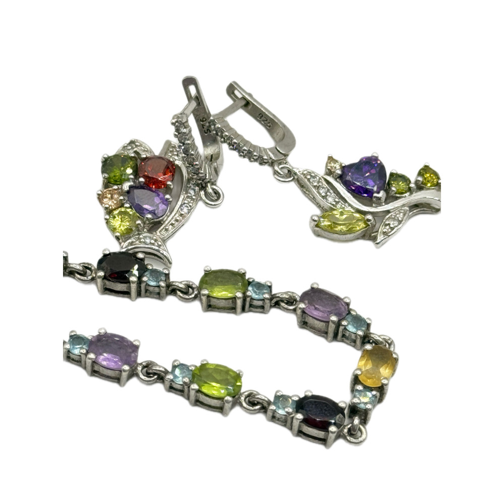 סט תכשיטים מכסף 925 עם אבני חן טבעיות