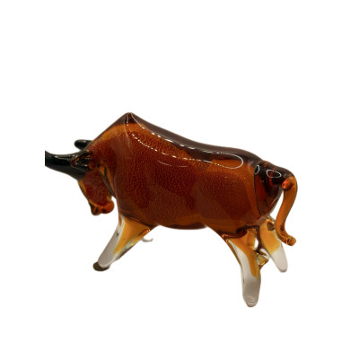 Эксклюзивная стеклянная фигурка быка в стиле Мурано | Декор и коллекционные статуэтки