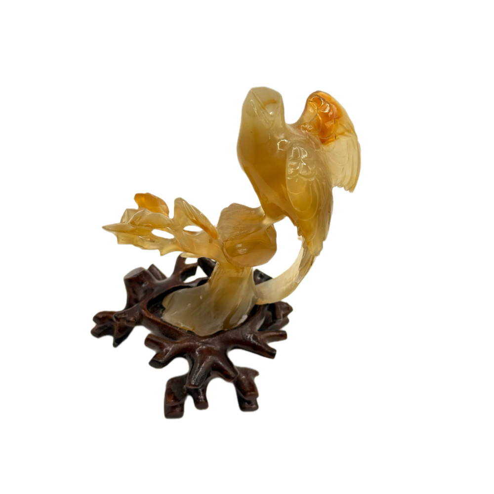 Китайская резная фигурка птицы из агата