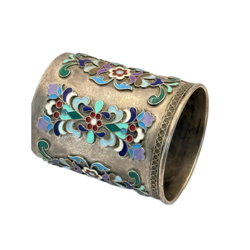 כוס כסף עם אמייל מחיצות (קלואזונה) — האימפריה הרוסית | עתיק, כסף 84