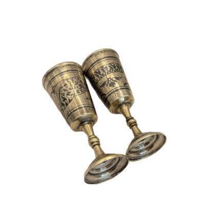 כוסיות כסף קובאצ’י (2 יח׳), ברית המועצות כסף 875 | עבודת יד | השחרה (ניילו)