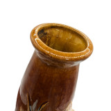 Декоративная керамическая ваза с рельефным цветочным декором — винтажный стиль, высота 28 см