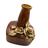 Декоративная керамическая ваза с рельефным цветочным декором — винтажный стиль, высота 28 см