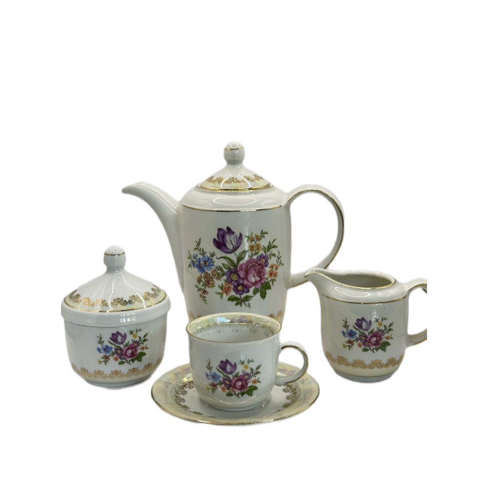 סט פורצלן וינטג’ קלאסי SEP GDR – סגנון אירופי, דוגמת “זר מייסן”