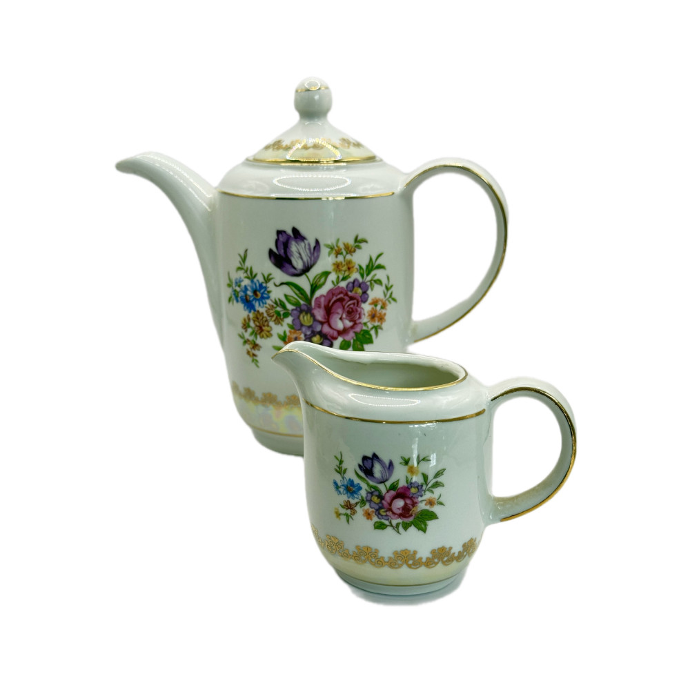 סט פורצלן וינטג’ קלאסי SEP GDR – סגנון אירופי, דוגמת “זר מייסן”