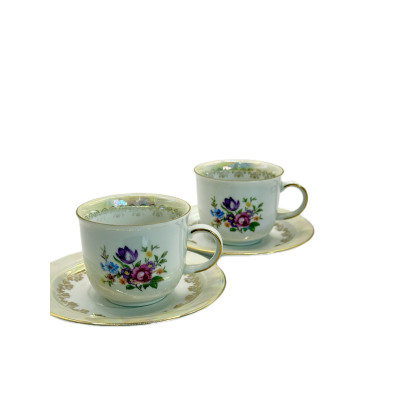 סט פורצלן וינטג’ קלאסי SEP GDR – סגנון אירופי, דוגמת “זר מייסן”