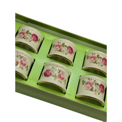 טבעות למפיות מפורצלן עצם דק – סט 6 יחידות Fine Porcelain | RUI | English Design