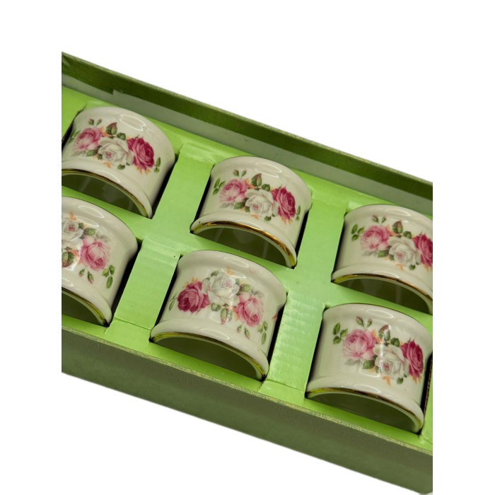 טבעות למפיות מפורצלן עצם דק – סט 6 יחידות Fine Porcelain | RUI | English Design