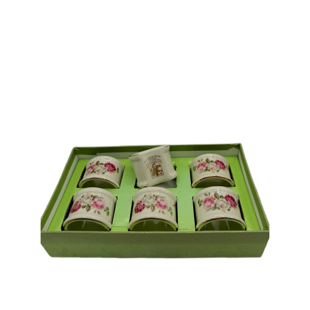 טבעות למפיות מפורצלן עצם דק – סט 6 יחידות Fine Porcelain | RUI | English Design