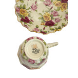 סט 6 כוסות ו־6 תחתיות Original Eckstein Design פורצלן דק (Fine Porcelain) | עיצוב אנגלי | עבודת יד