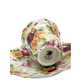 סט 6 כוסות ו־6 תחתיות Original Eckstein Design פורצלן דק (Fine Porcelain) | עיצוב אנגלי | עבודת יד