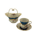 סט פורצלן מפעל הפורצלן קורוסטן (KPF) | ברית המועצות | קובלט וזהב