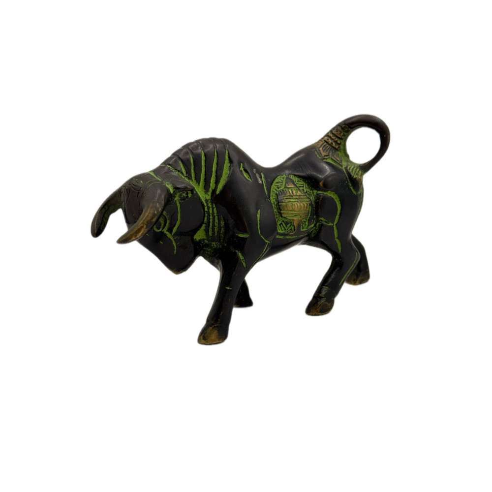 פסלון שור ברונזה פנג שואי | אומנות שבטית הודית Bastar