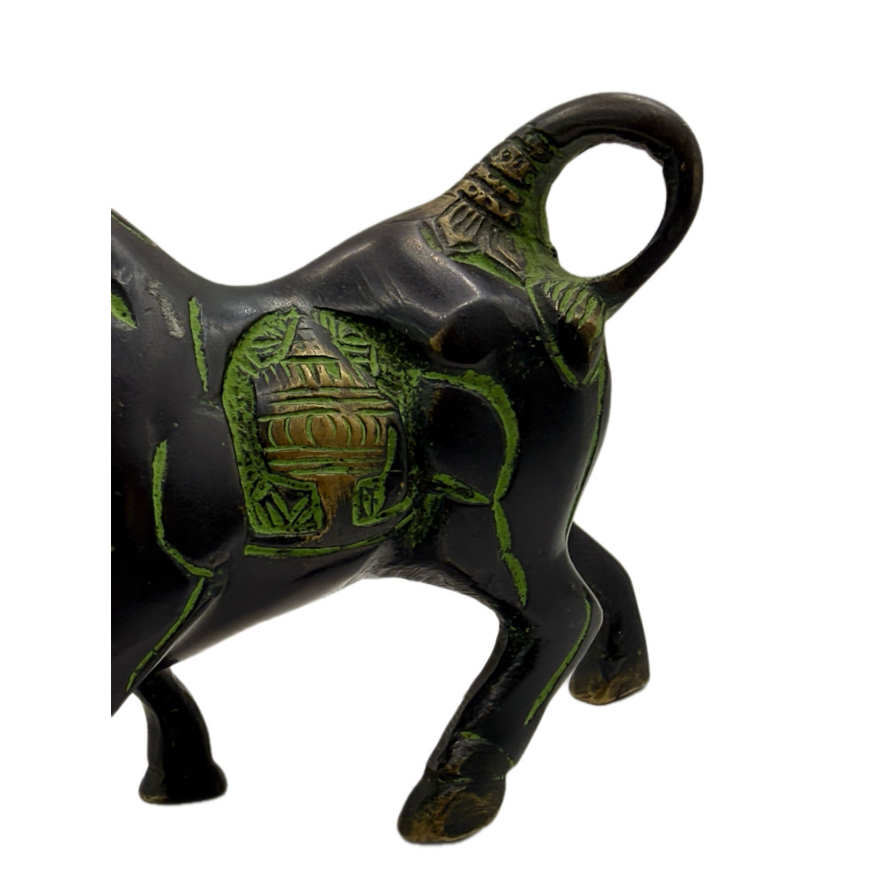 פסלון שור ברונזה פנג שואי | אומנות שבטית הודית Bastar