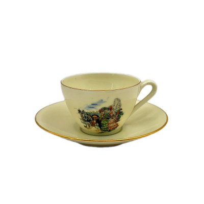 זוג תה עם תחתית Limoges צרפת, Limoges, שנות ה־60