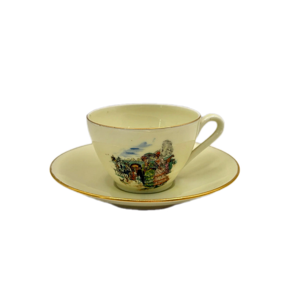 זוג תה עם תחתית Limoges צרפת, Limoges, שנות ה־60