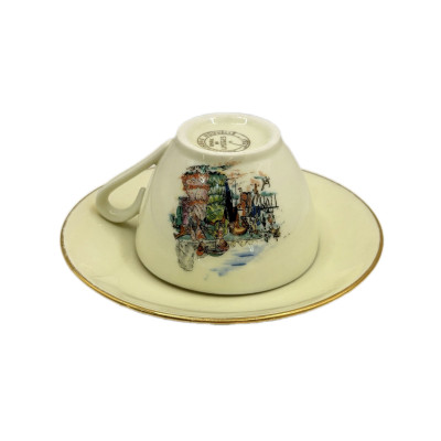 זוג תה עם תחתית Limoges צרפת, Limoges, שנות ה־60