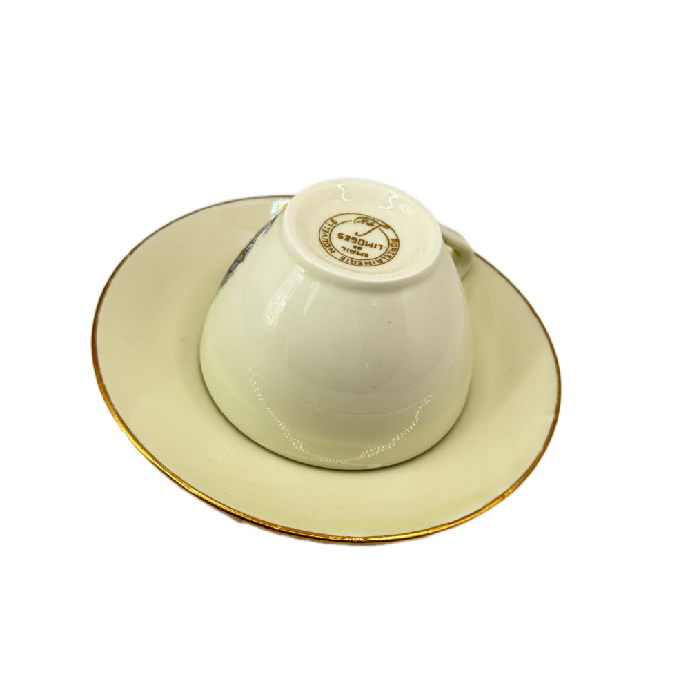 זוג תה עם תחתית Limoges צרפת, Limoges, שנות ה־60