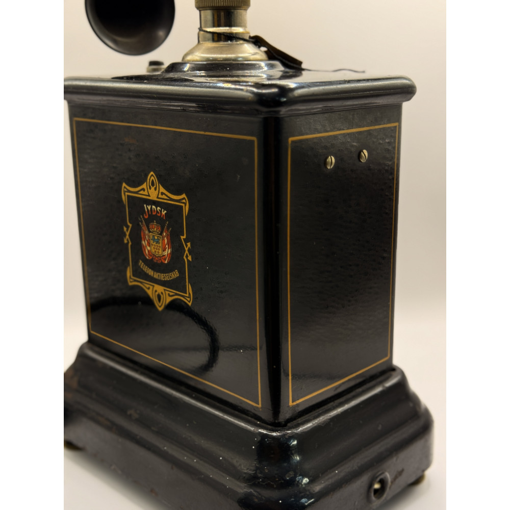 Антикварный настольный телефон с ручным индуктором Jydsk Telefon | Дания, 1890–1920 гг.