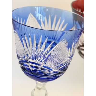 כוסות וינטג’ ליין ריין (Hock) מקריסטל צבעוני עם חיתוך ידני כוסות וינטג’ מרשימות ליין ריין (Hock)