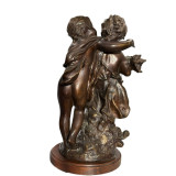 פסל ברונזה עתיק ״הסוד״ (Un Secret) / Allegorische Kinderfiguren אחרי אוגוסט מורו (After Auguste Moreau, 1834–1917)